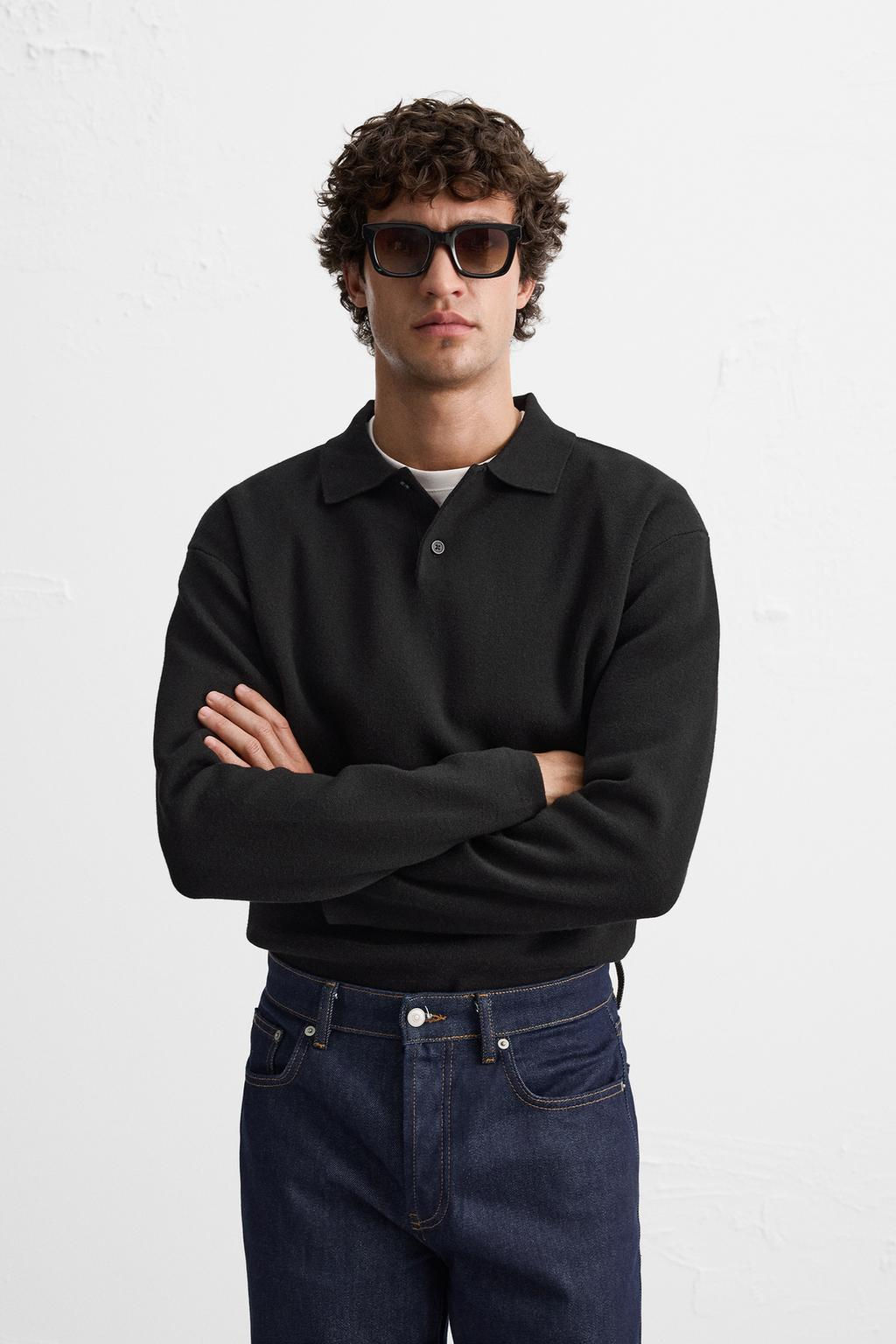 VISCOSE BLEND KNIT POLO SHIRT - Zara фото 4