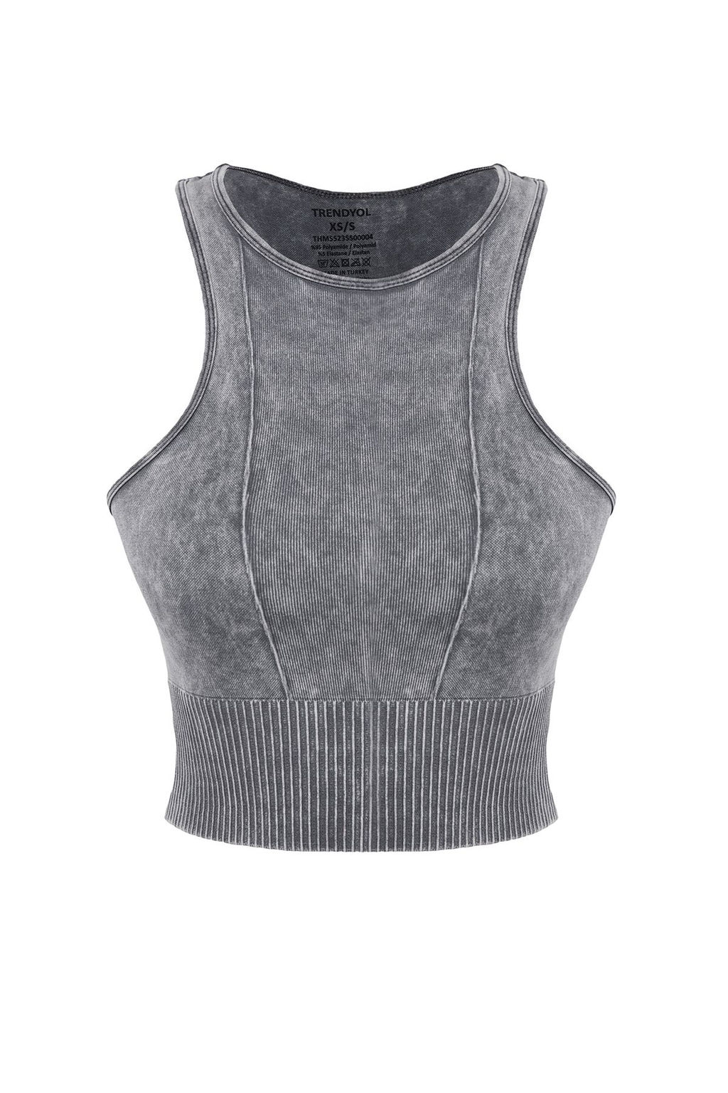 Trendyolmilla Lacivert Seamless/Dikissiz Crop Y?kamal? Halter Yaka Orme Spor Ust/Bluz THMSS23SS00004  фото 6