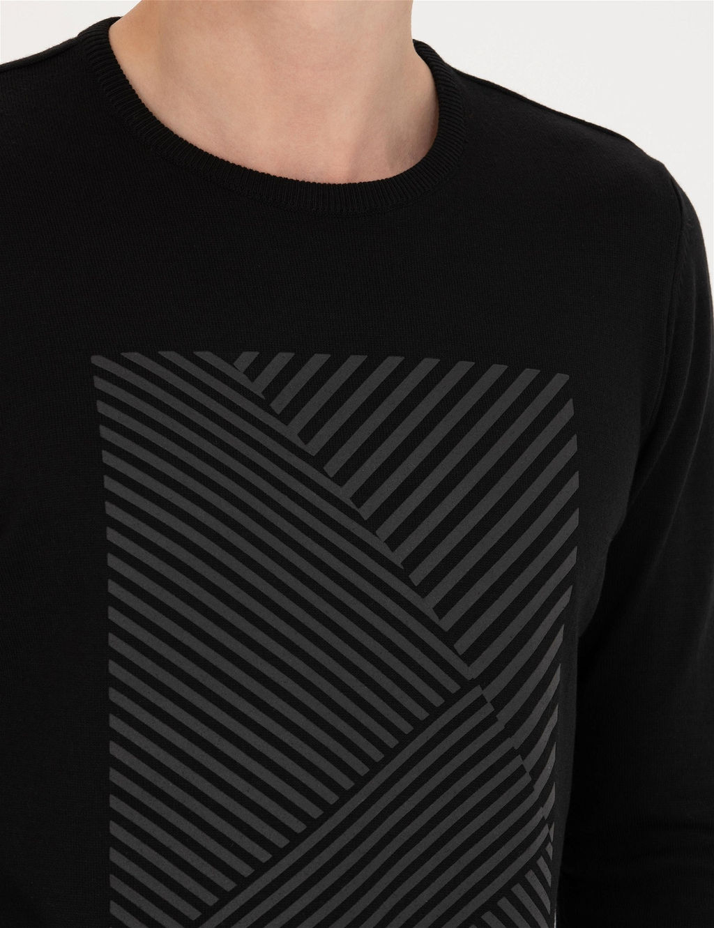 Siyah Slim Fit Bisiklet Yaka Triko Kazak - Pierre cardin фото 7