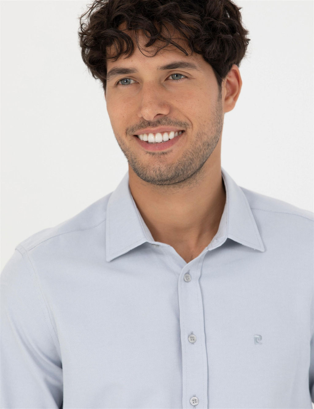 Gri Slim Fit Uzun Kollu G_mlek - Pierre cardin фото 2