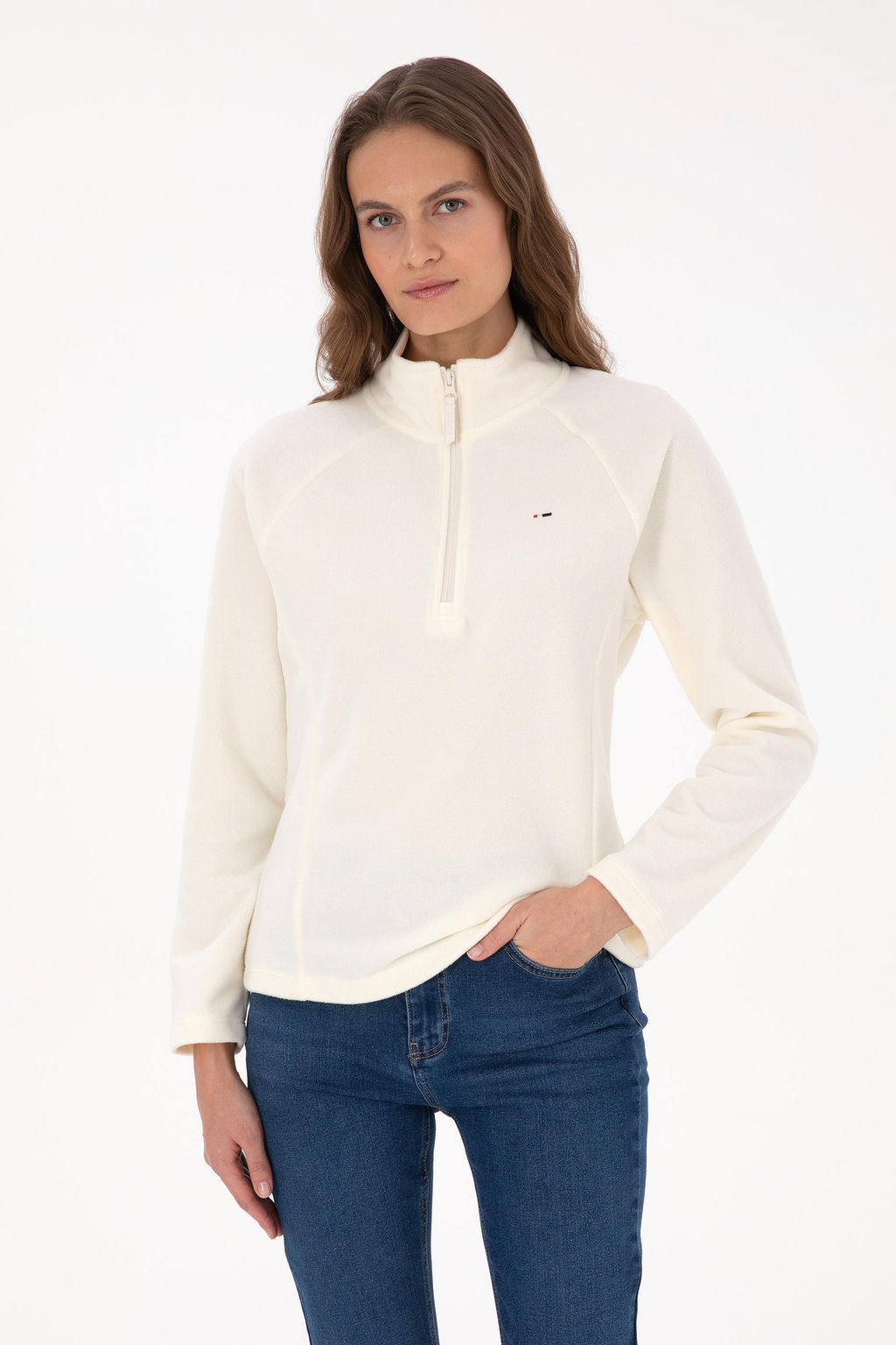 Kad_n Krem Sweatshirt - U.s. polo assn фото 3