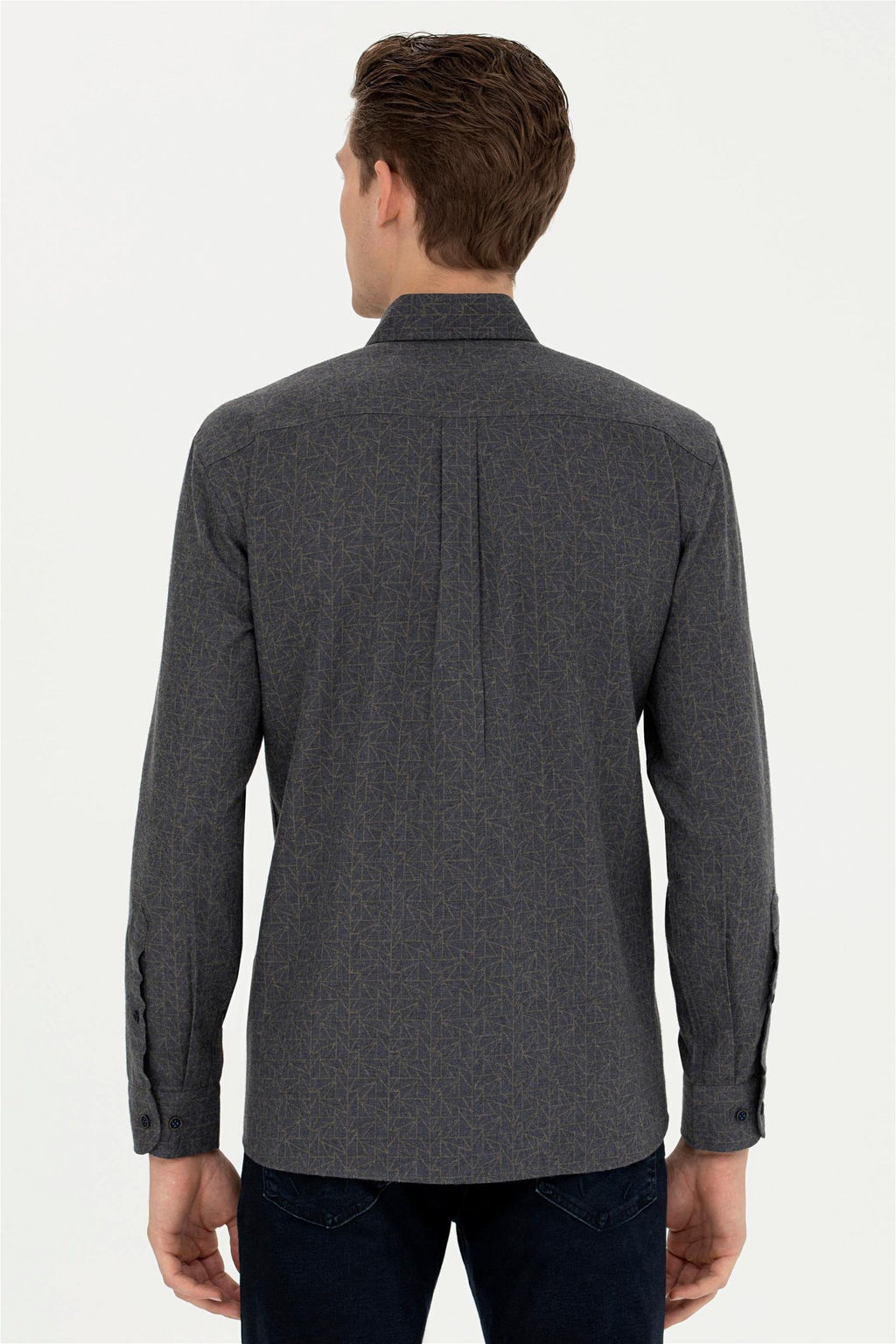 Мужская темно-синяя рубашка с длинным рукавом - U.s. polo assn фото 12