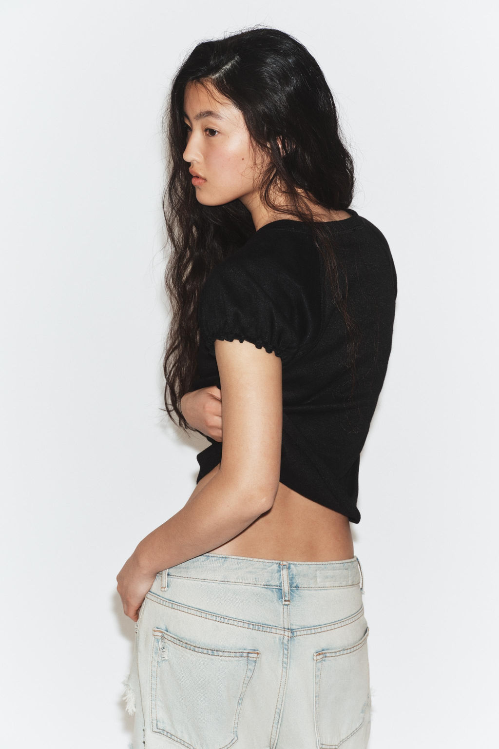 CAMISETA R?STICA VOLUMEN / Negro - Zara фото 2