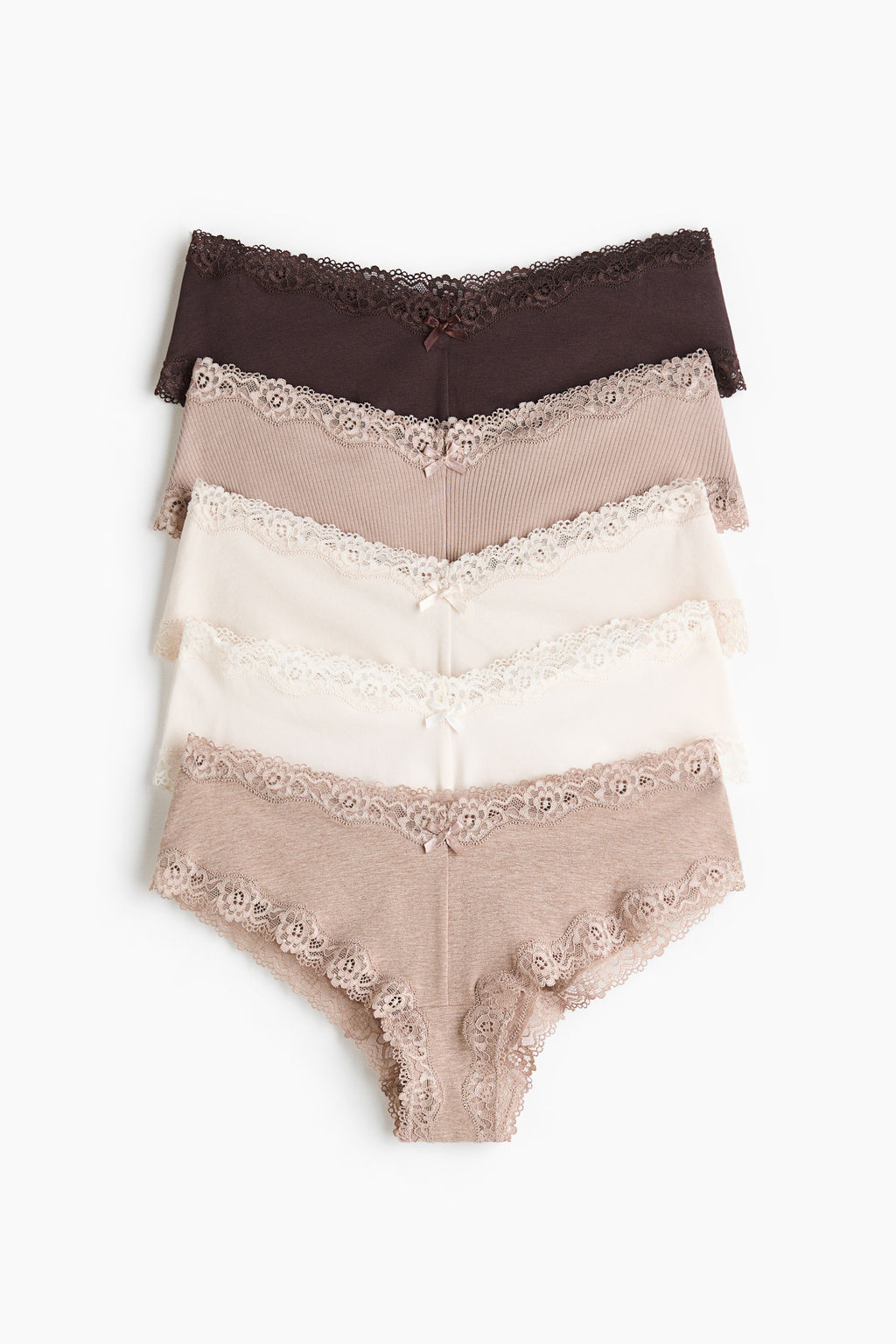 Pack de 5 bragas hipster de algod?n y encaje - H&m фото 6