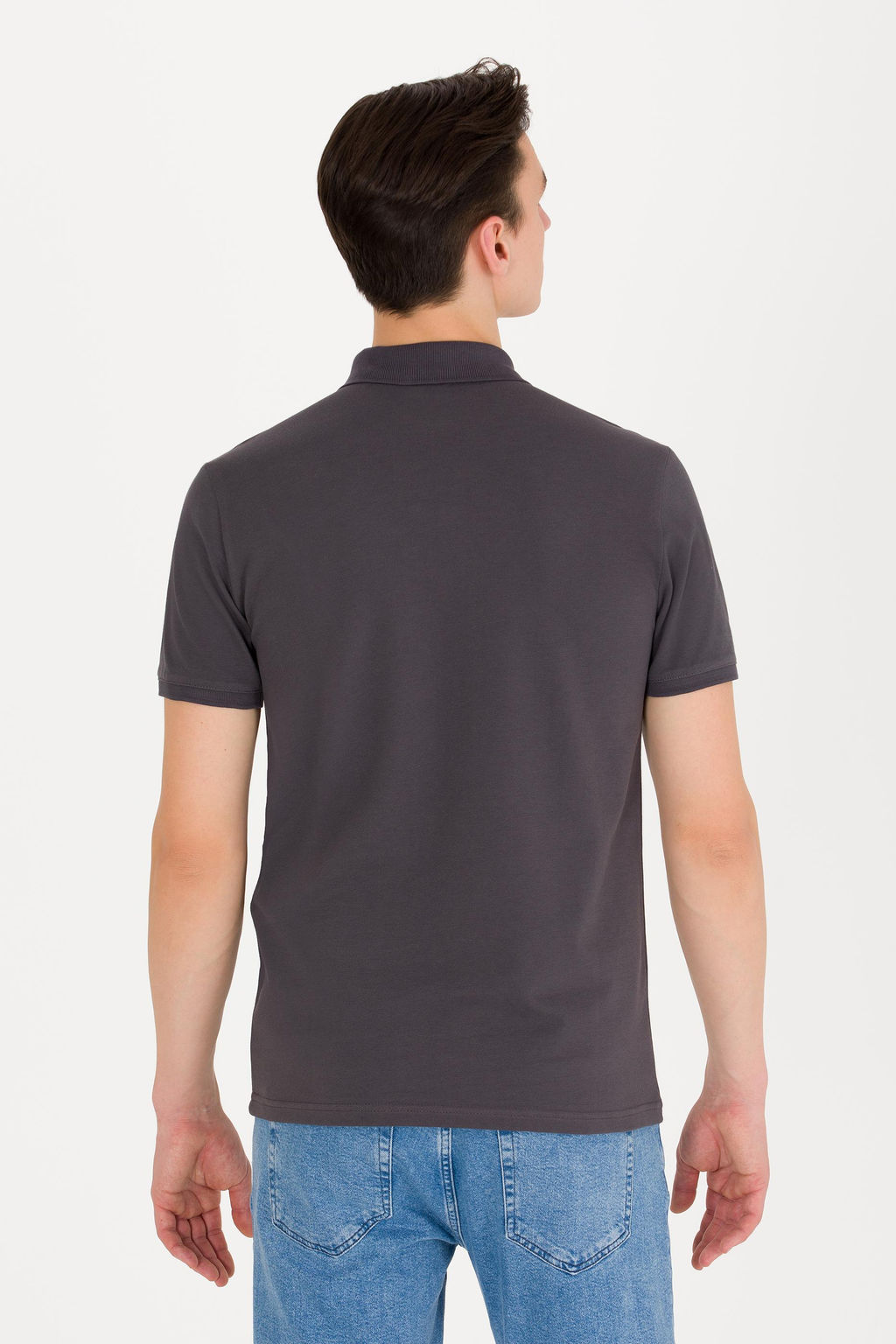 Мужская антрацитовая футболка с воротником поло Basic - U.s. polo assn фото 5
