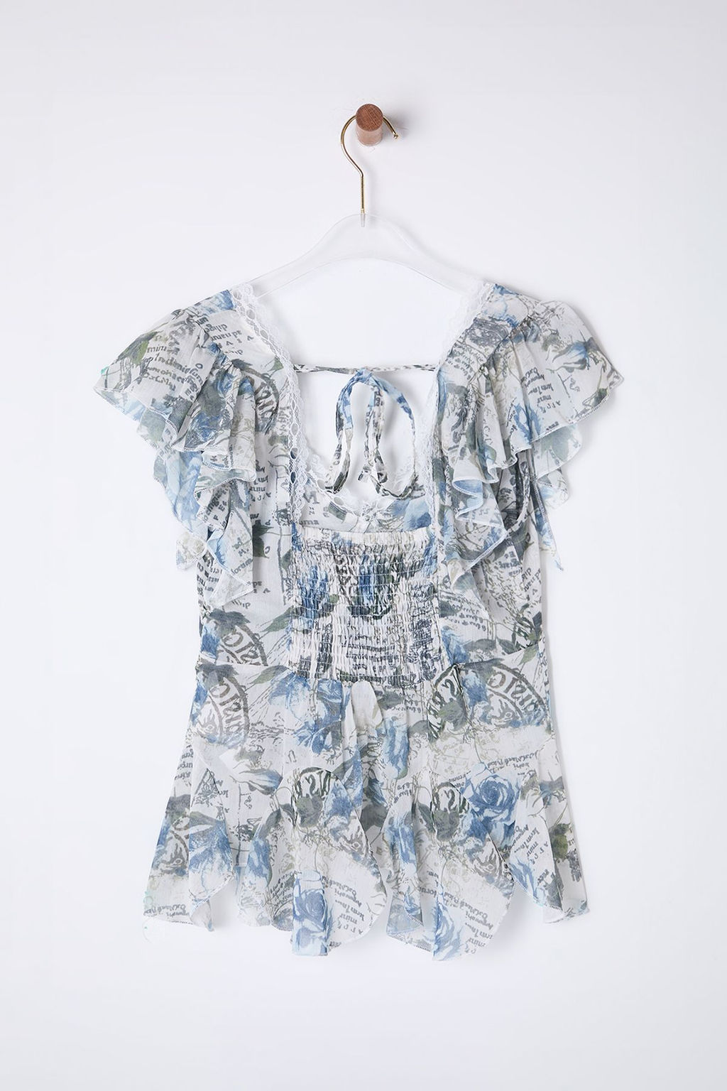 Trendyolmilla Cok Renkli Yoryo Sifon Cicekli Dokuma Dokuma Bluz TWOSS25BZ00107  фото 8