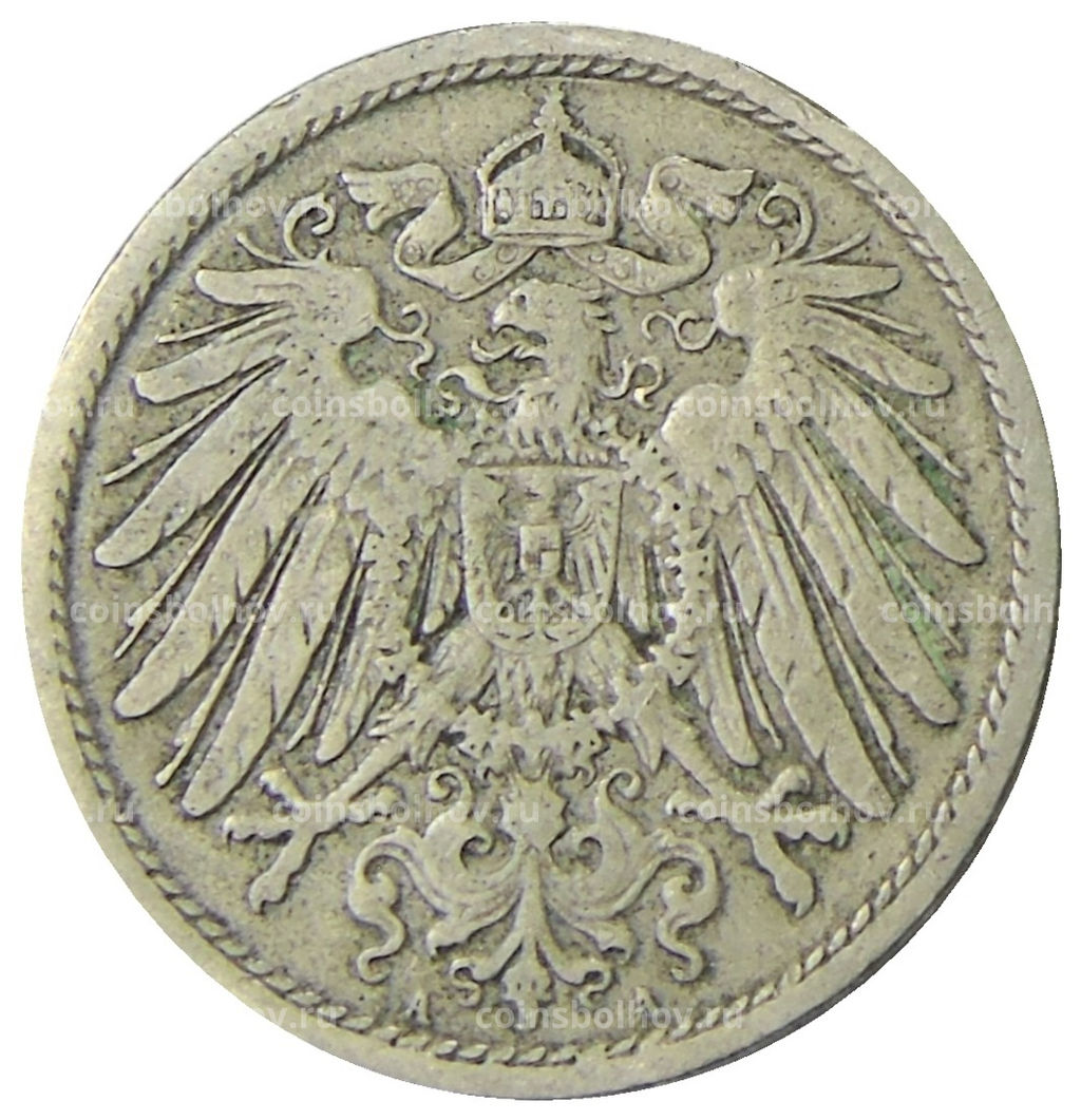 Монета 10 пфеннигов 1900 года А Германия