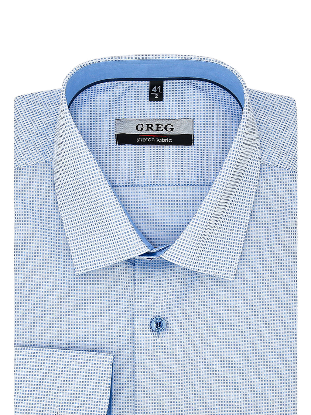 Сорочка мужская длинный рукав GREG 124/237/5806/ZN/1p STRETCH  фото 4