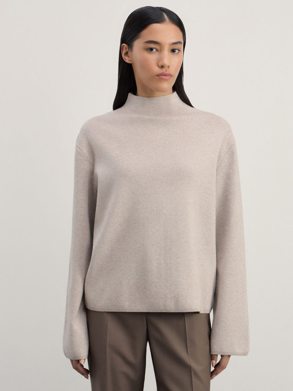 Джемпер с воротником-стойкой из вискозы / Zarina  фото 3