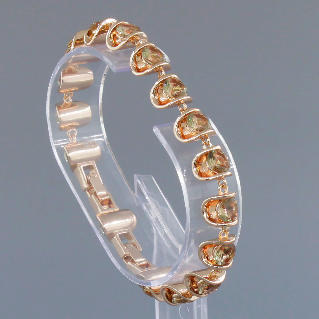 Султанит, браслет Кимберли, покрытие под золото, длина 18см - Agat77 фото 2