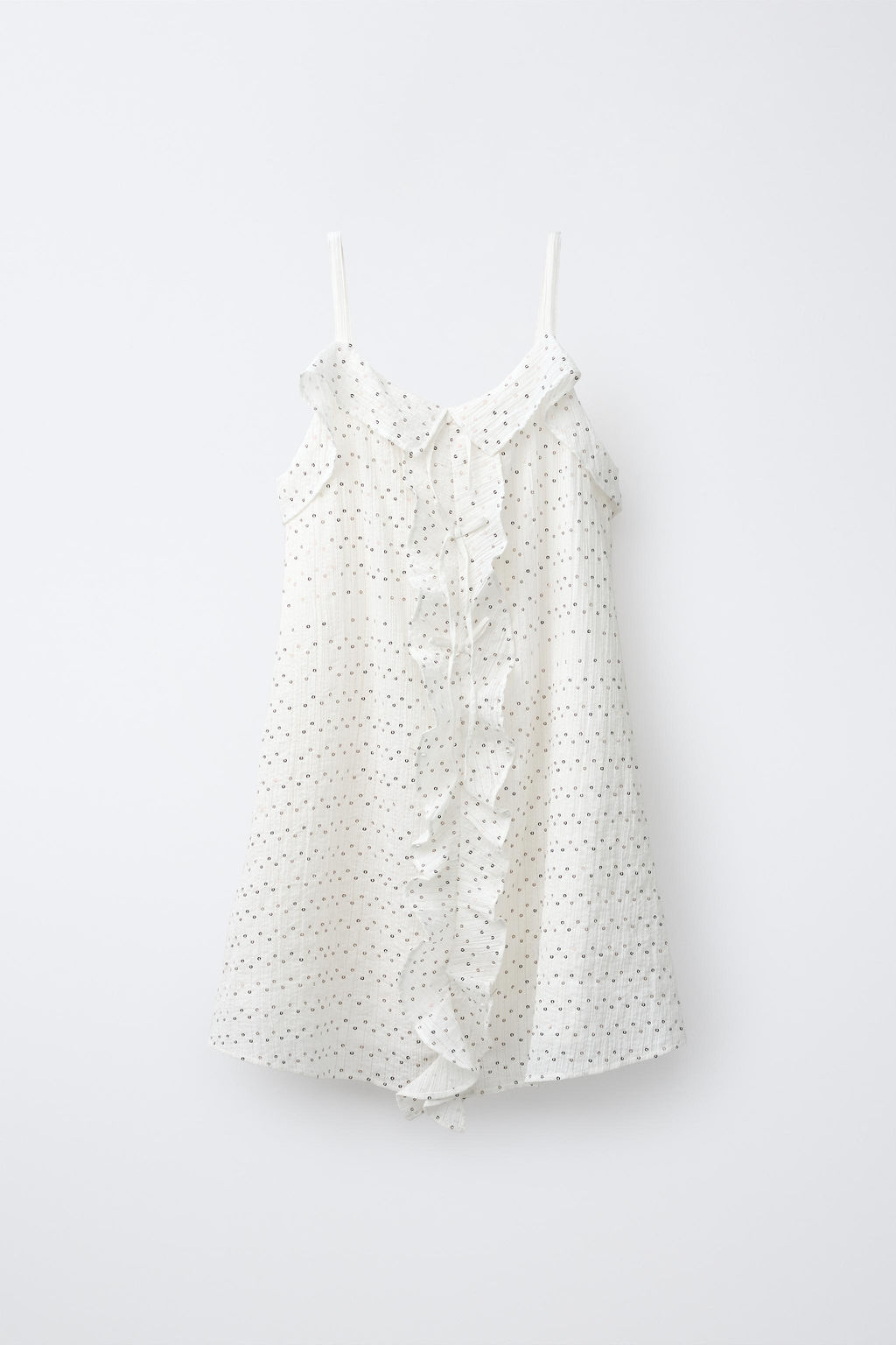VESTIDO LENTEJUELAS VOLANTE / Blanco roto - Zara фото 2