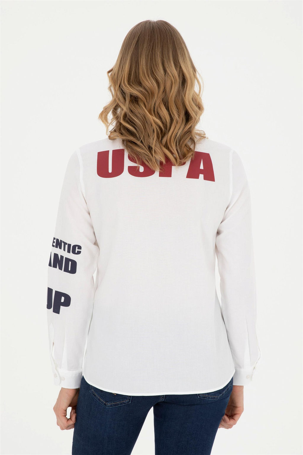 U. S. Polo Assn / Женская белая рубашка с длинным рукавом - U.s. polo assn фото 5