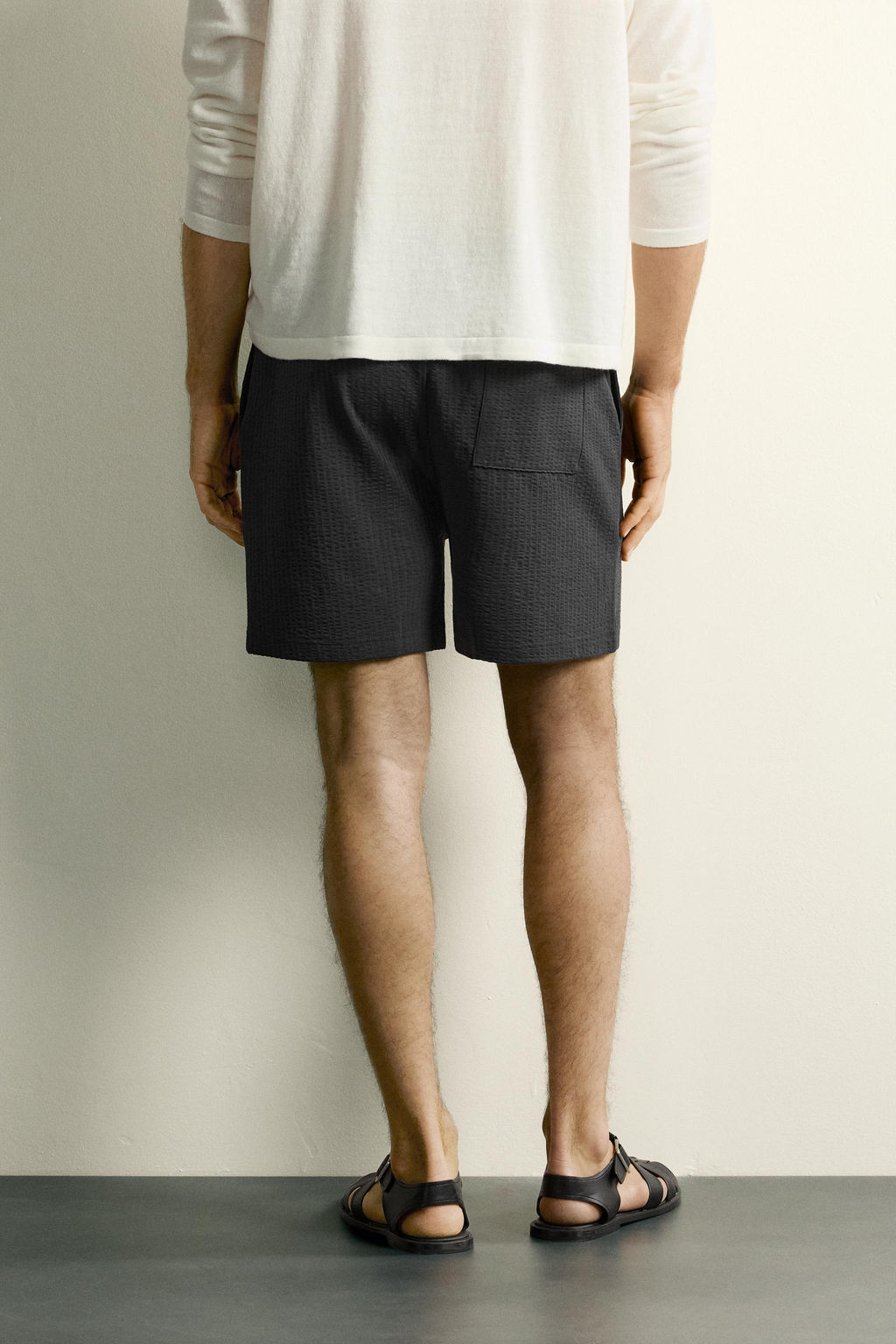 BERMUDA REGULAR FIT SEERSUCKER CONFORT / Gris antracita - Zara фото 3
