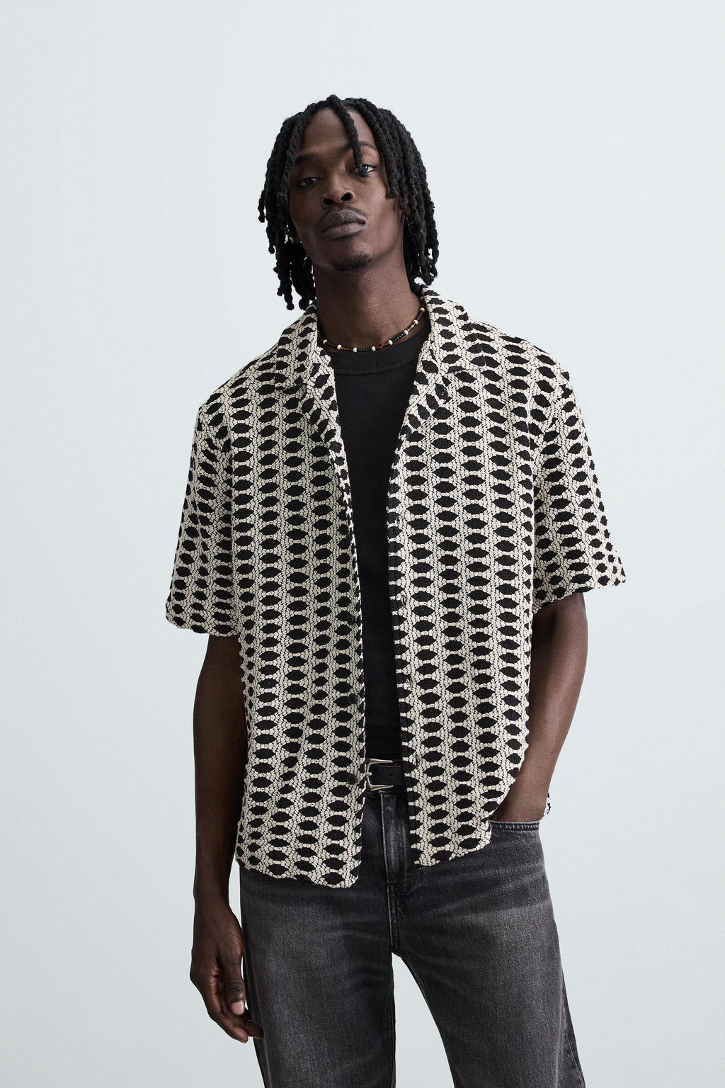 CONTRAST JACQUARD SHIRT - Zara фото 16