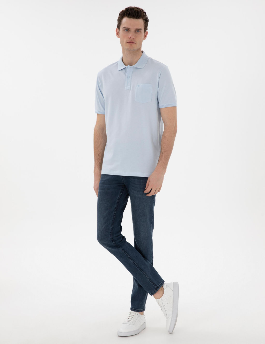 A__k Mavi Regular Fit K_vr_lmaz Polo Yaka Basic Ti__rt - Pierre cardin фото 4