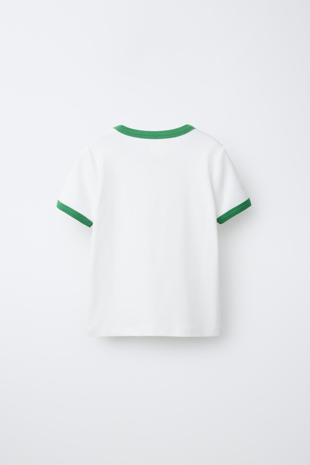 CAMISETA RIB CONTRASTE TEXTO / Verde agua - Zara фото 2