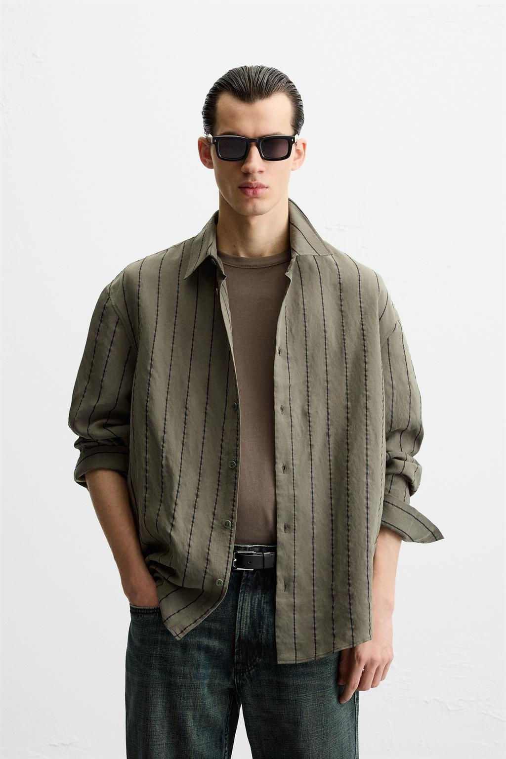 STRIPED FLOWING SHIRT - Zara фото 12