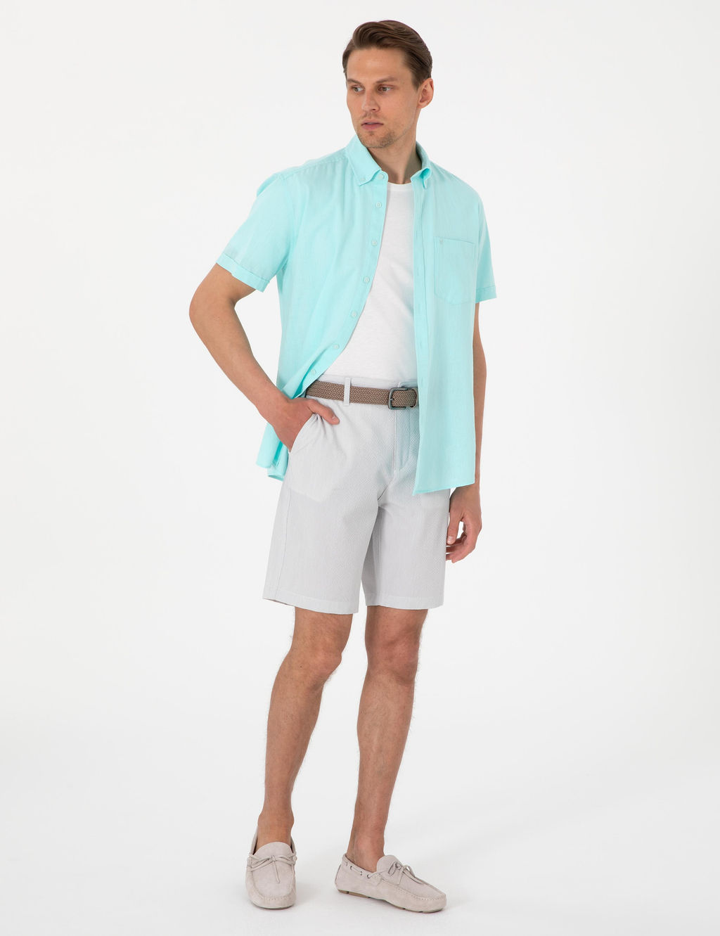 Gri Slim Fit Gofre Dokuma _ort - Pierre cardin фото 3