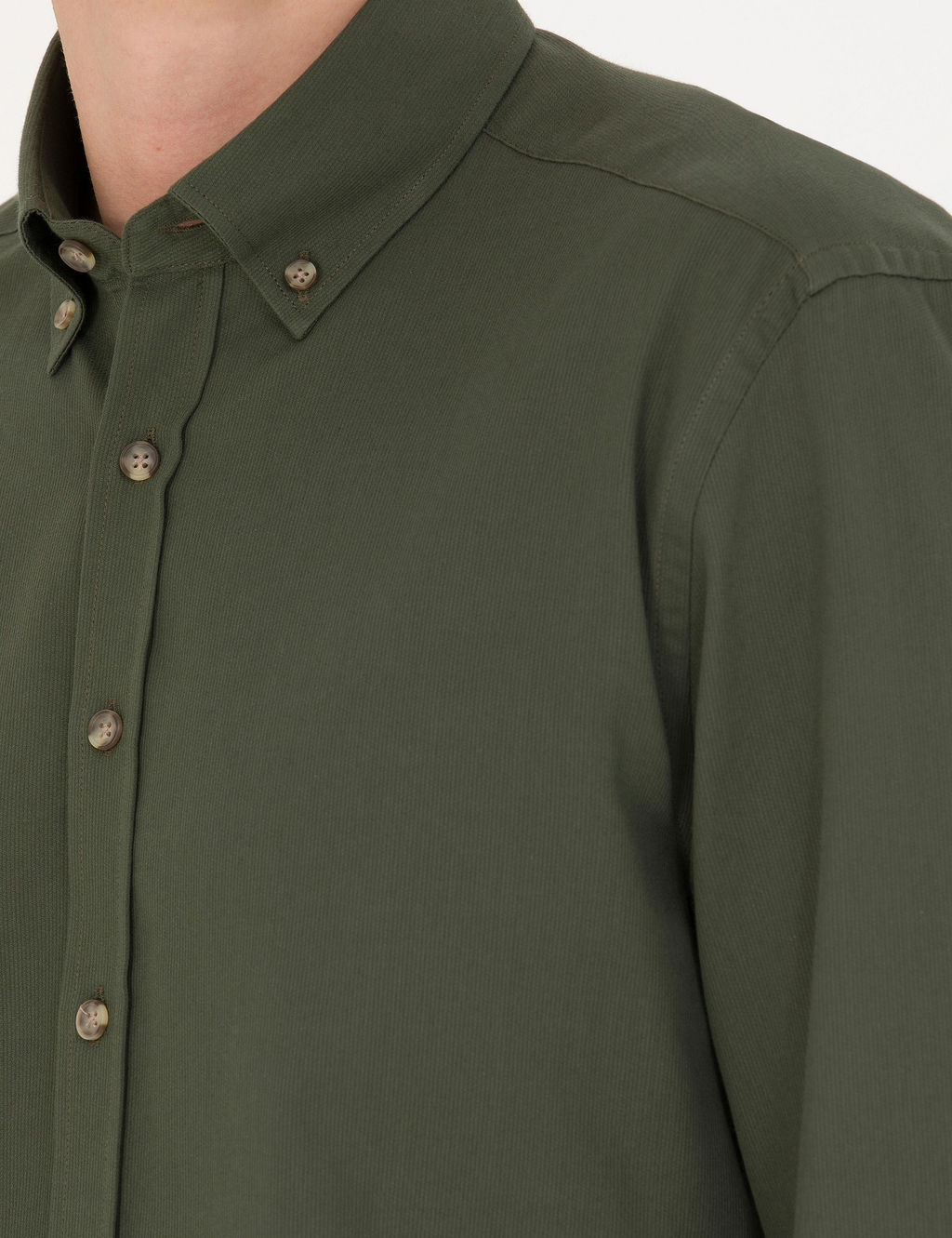 Haki Regular Fit Uzun Kollu G_mlek - Pierre cardin фото 7