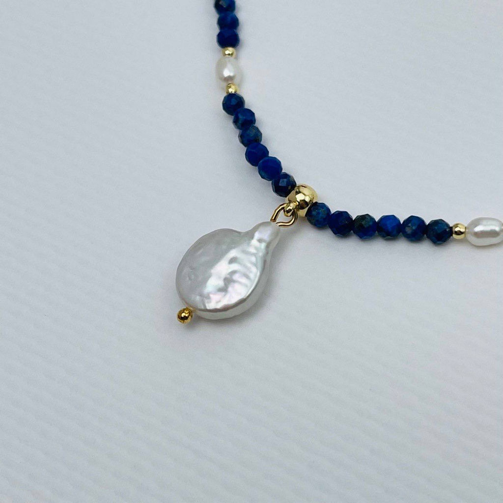Колье из Лазурита с Жемчугом