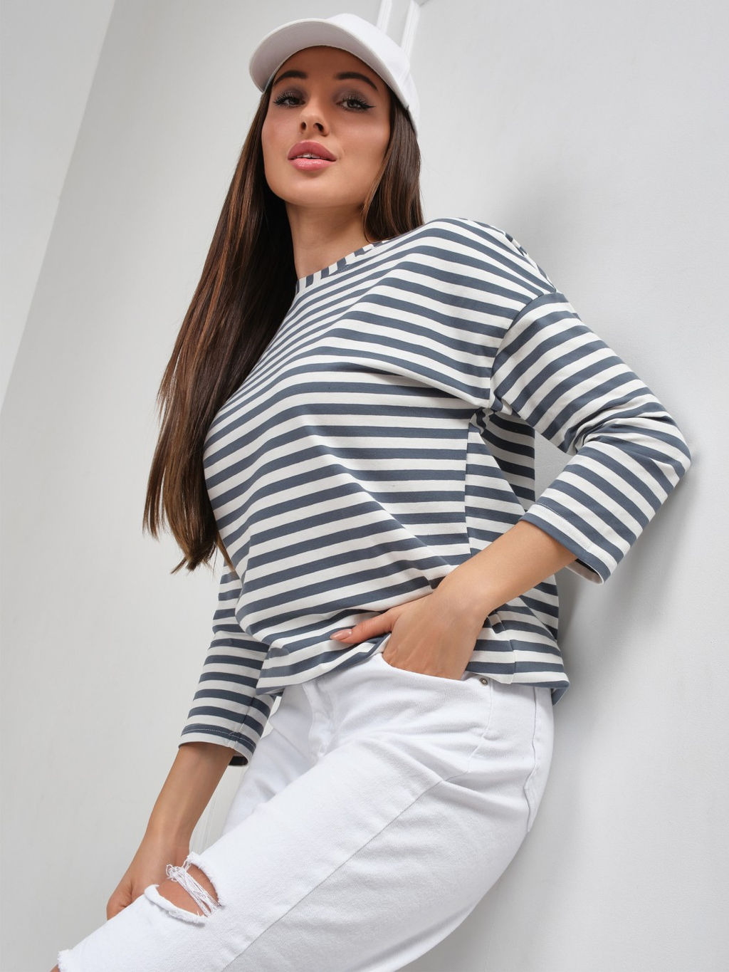 Лонгслив Николь Хлопок 95%, лайкра 5% тельняшка - Ивассорти фото 10