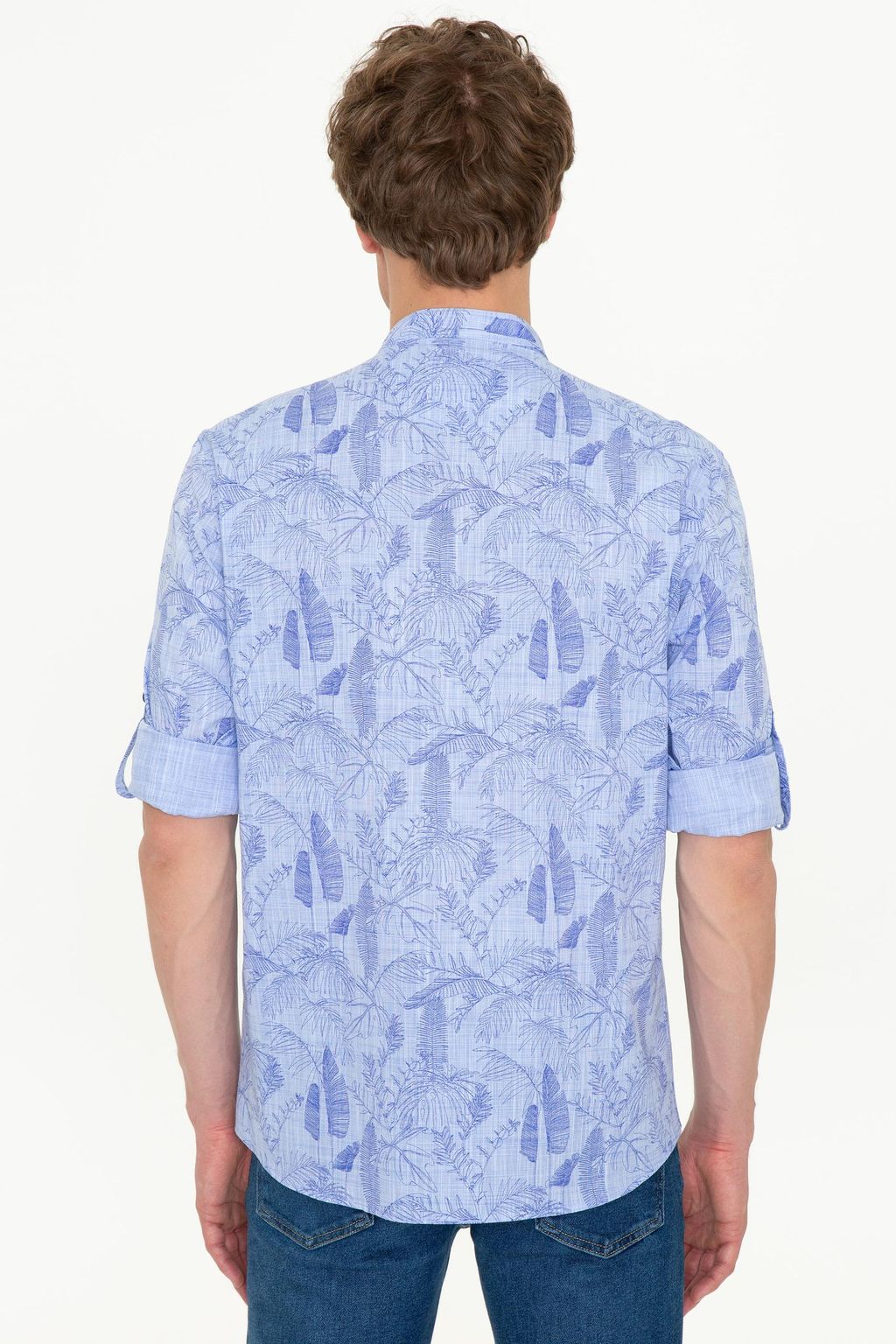 U. S. Polo Assn Мужская синяя рубашка с длинным рукавом - U.s. polo assn фото 4