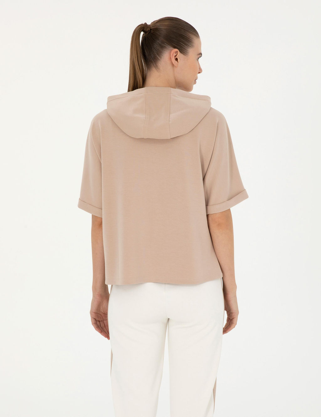 Bej Regular Fit Modal Kuma_ Sweatshirt