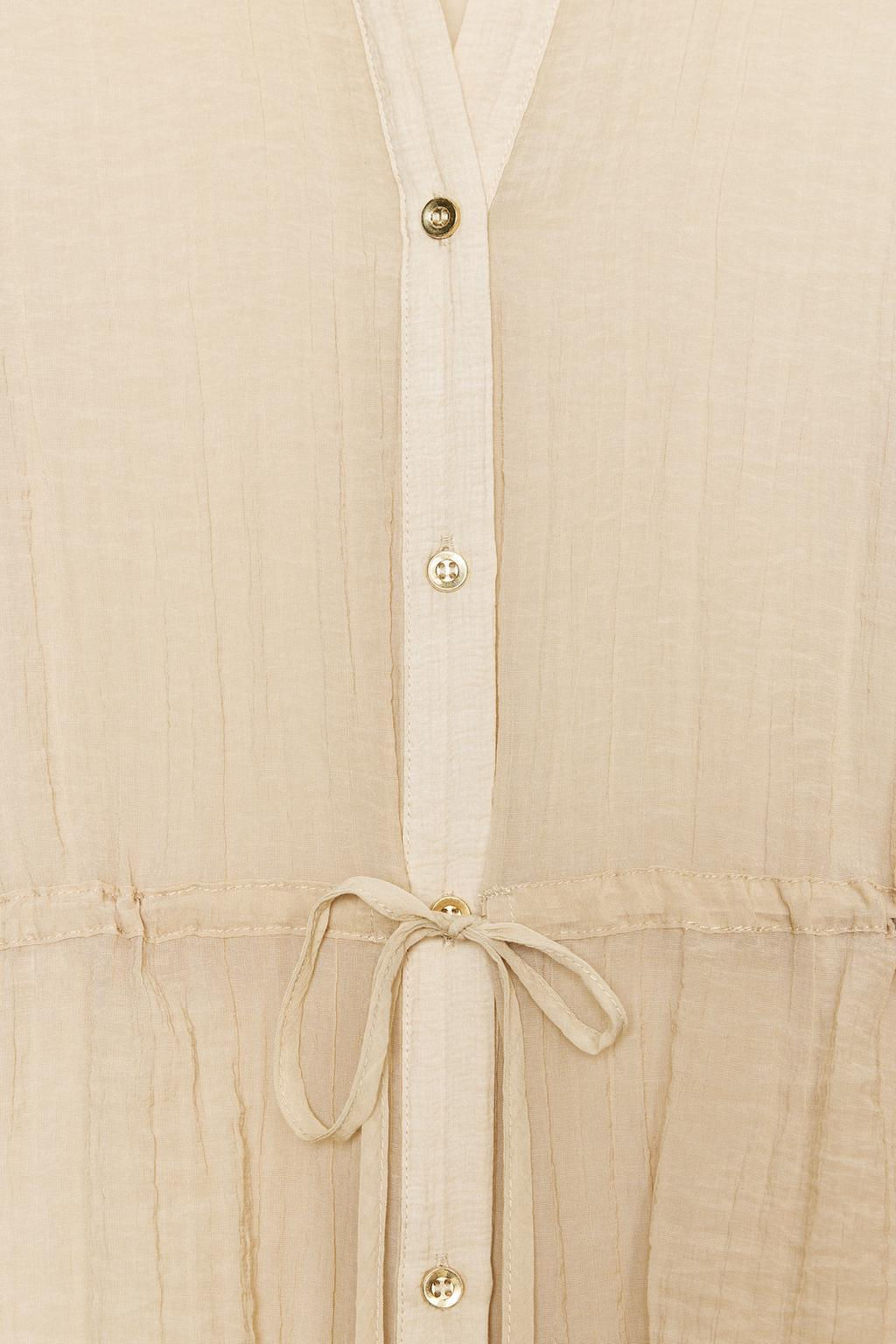 SEMI-SHEER CREASED-EFFECT SHIRT - Zara фото 7