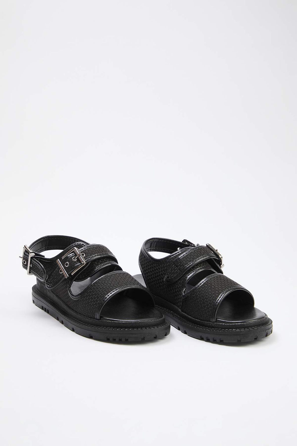 Siyah Cift Bantl? Kad?n Sandalet TAKSS26SD00006