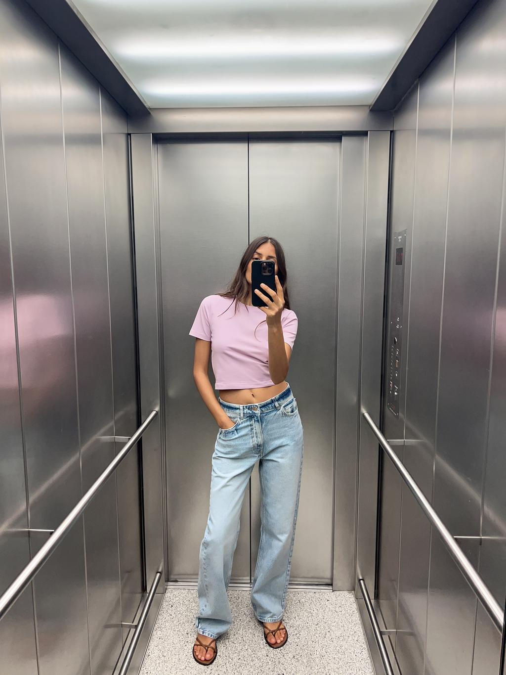 CROPPED STRETCH T-SHIRT - Zara фото 14