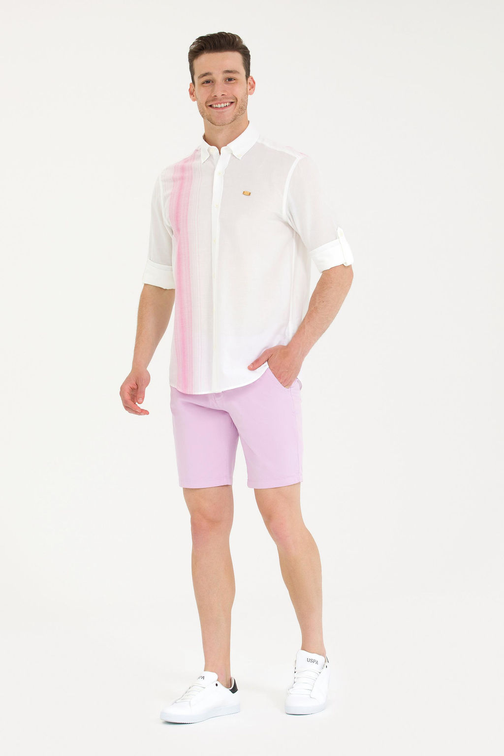 U. S. Polo Assn Мужская белая рубашка с длинным рукавом - U.s. polo assn фото 4