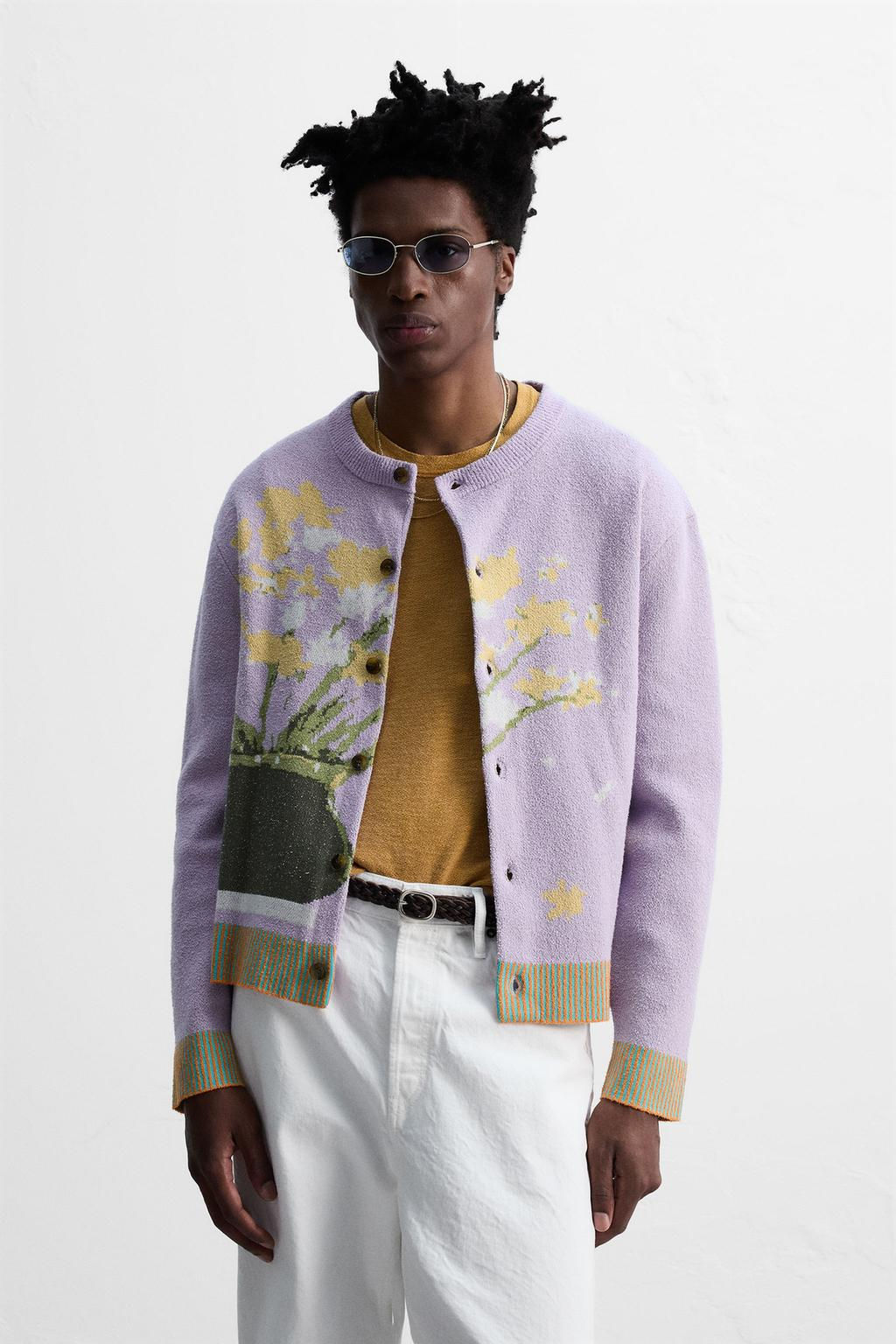 FLORAL JACQUARD CARDIGAN OTIS KWAME KYE QUAICOE - Zara фото 2