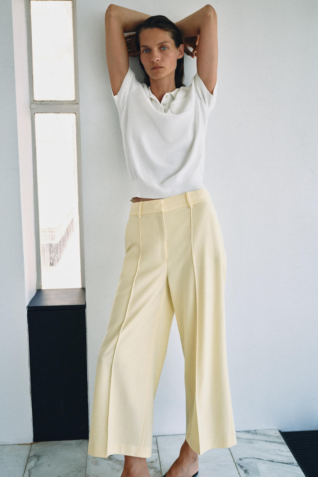 PANTAL?N CROPPED ZW COLLECTION / Amarillo pastel