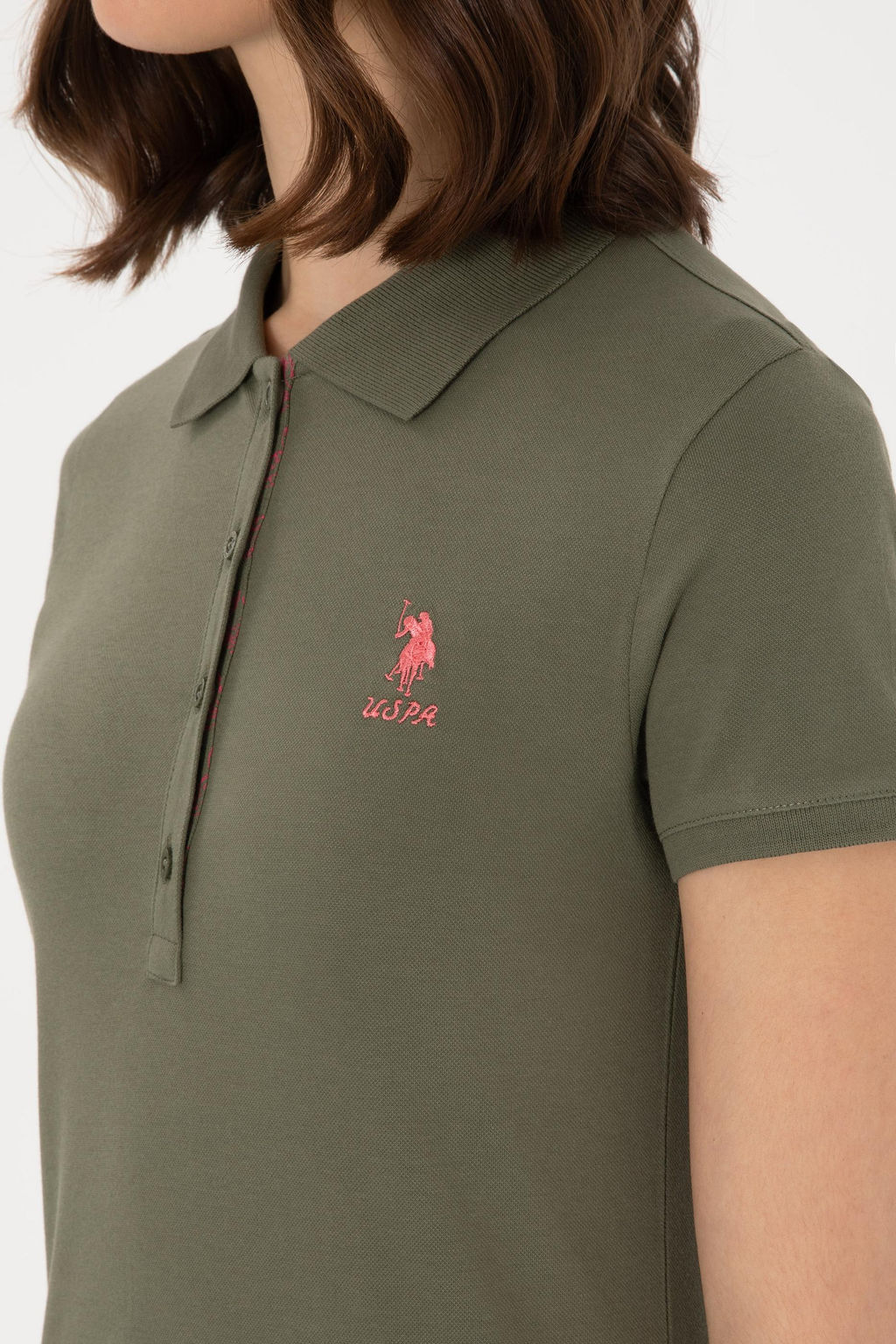 Kad_n Koyu Haki Basic Polo Yaka Ti__rt Sepette S_rpriz _ndirim - U.s. polo assn фото 7