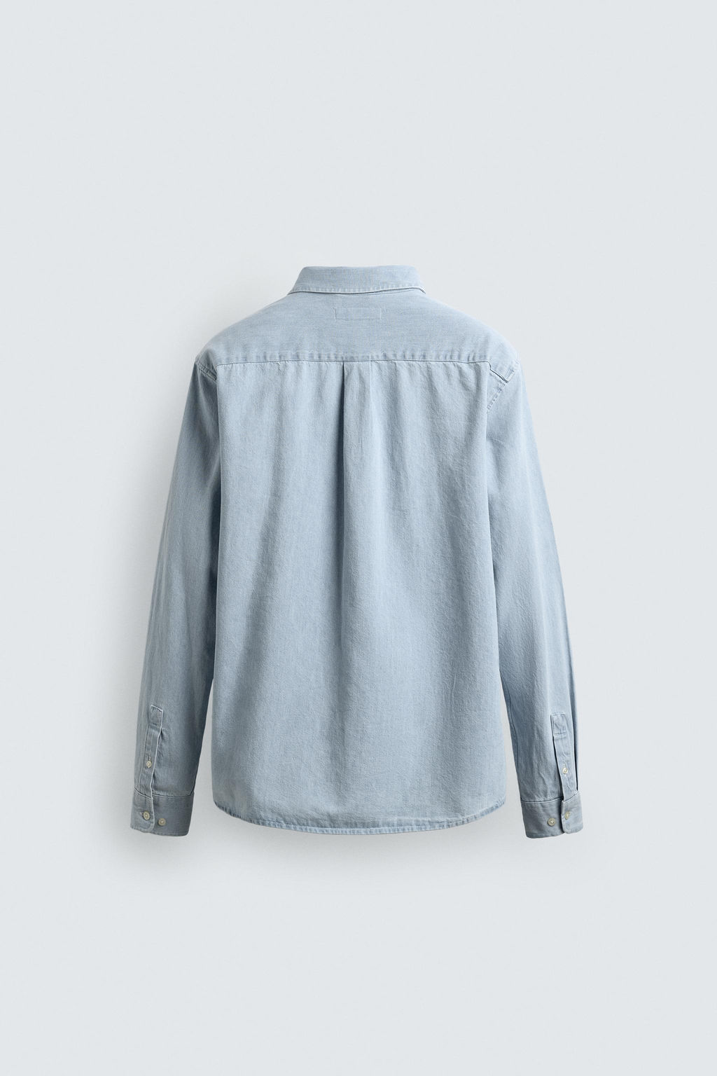 CAMISA DENIM LAVADA / Azul cielo - Zara фото 8
