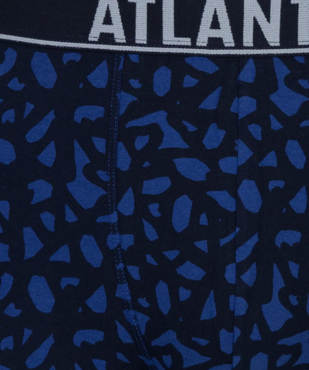 ATLANTIC 3MH-173 Трусы шорты Plams - набор 3 шт. голубой + темно-синий + голубой  фото 4