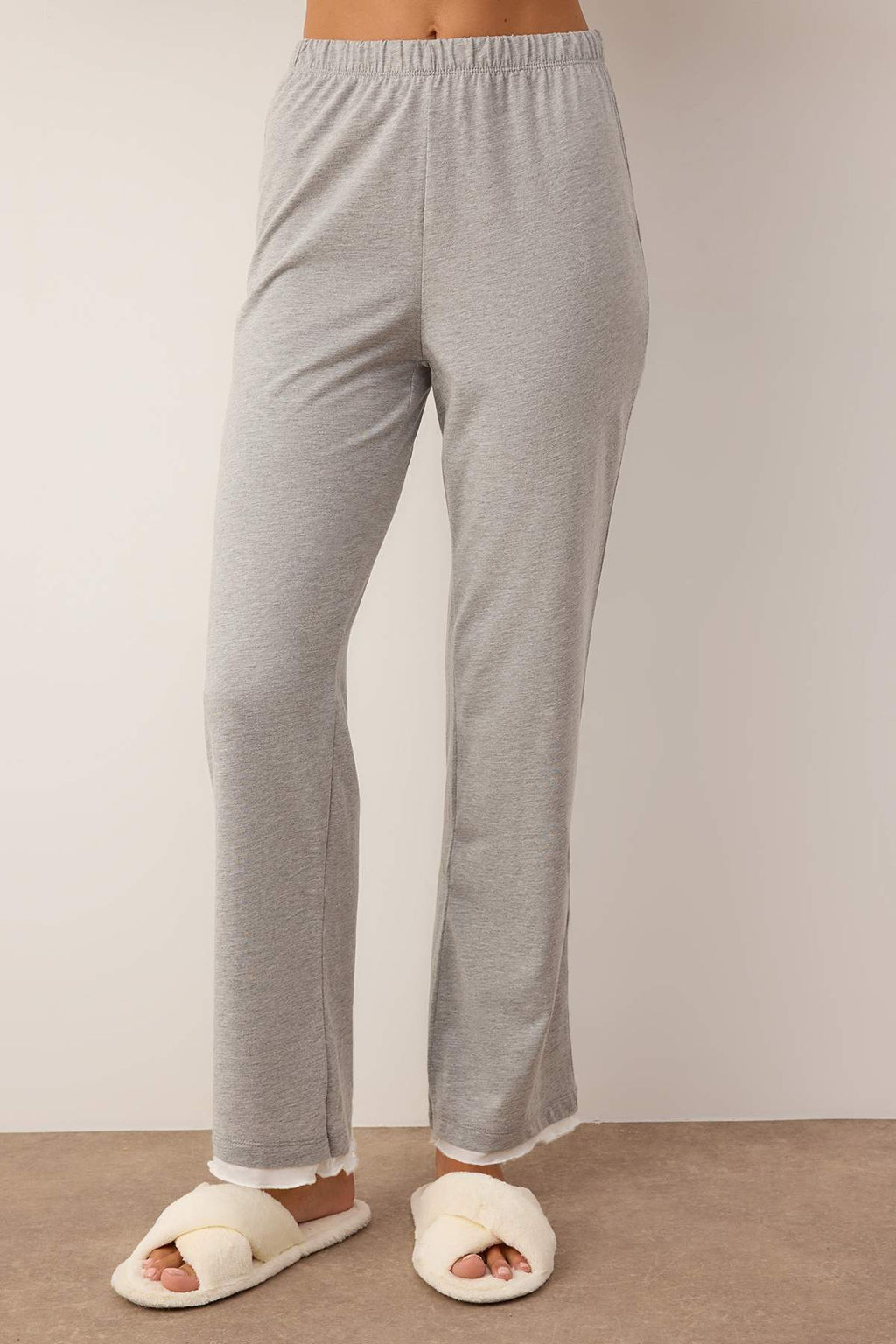 Gri Melanj Cift Katl? F?rf?rl? Orme Pijama Tak?m? THMAW26PT00125 - Trendyolmilla фото 3