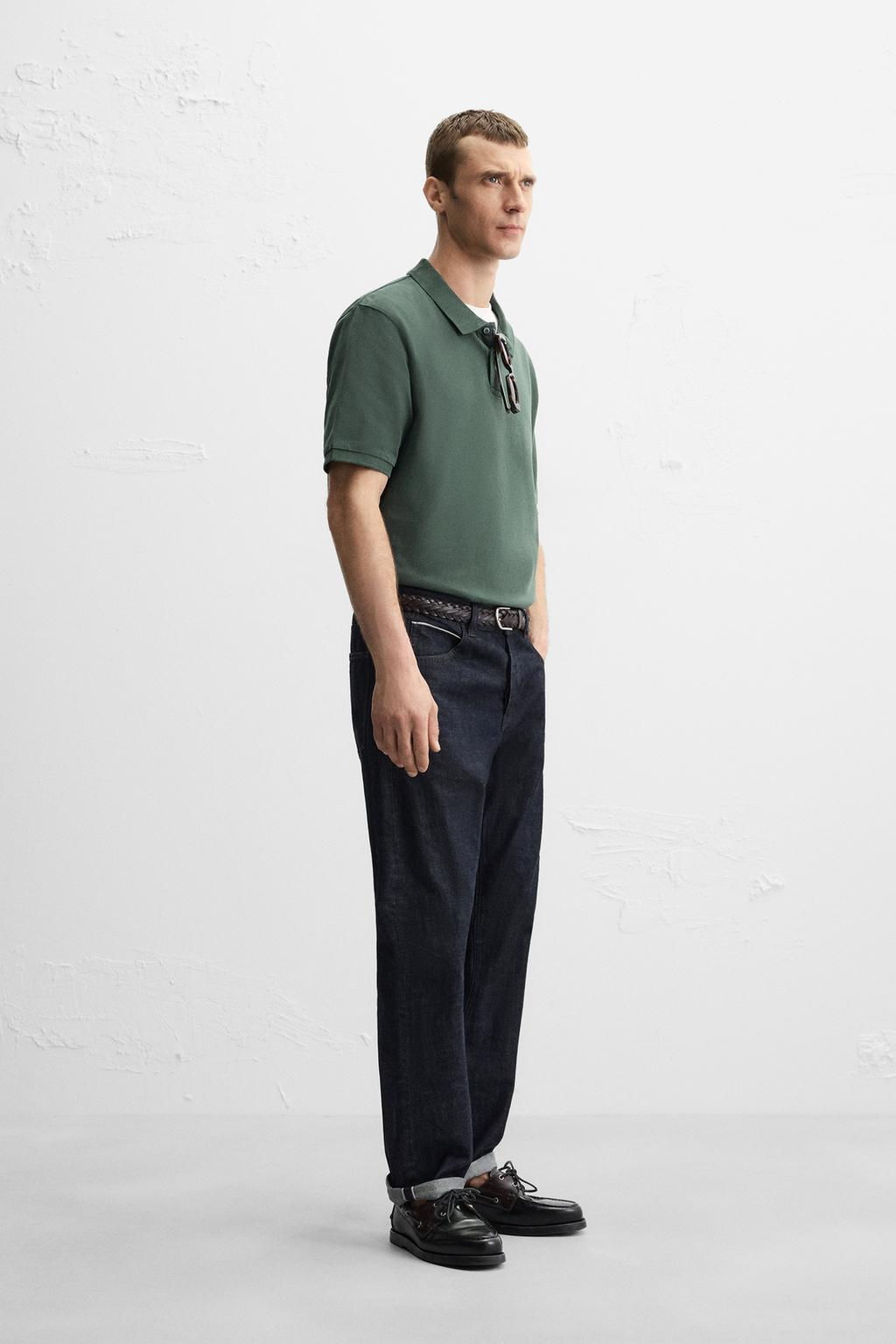 WASHED TEXTURED PIQUE POLO SHIRT - Zara фото 26