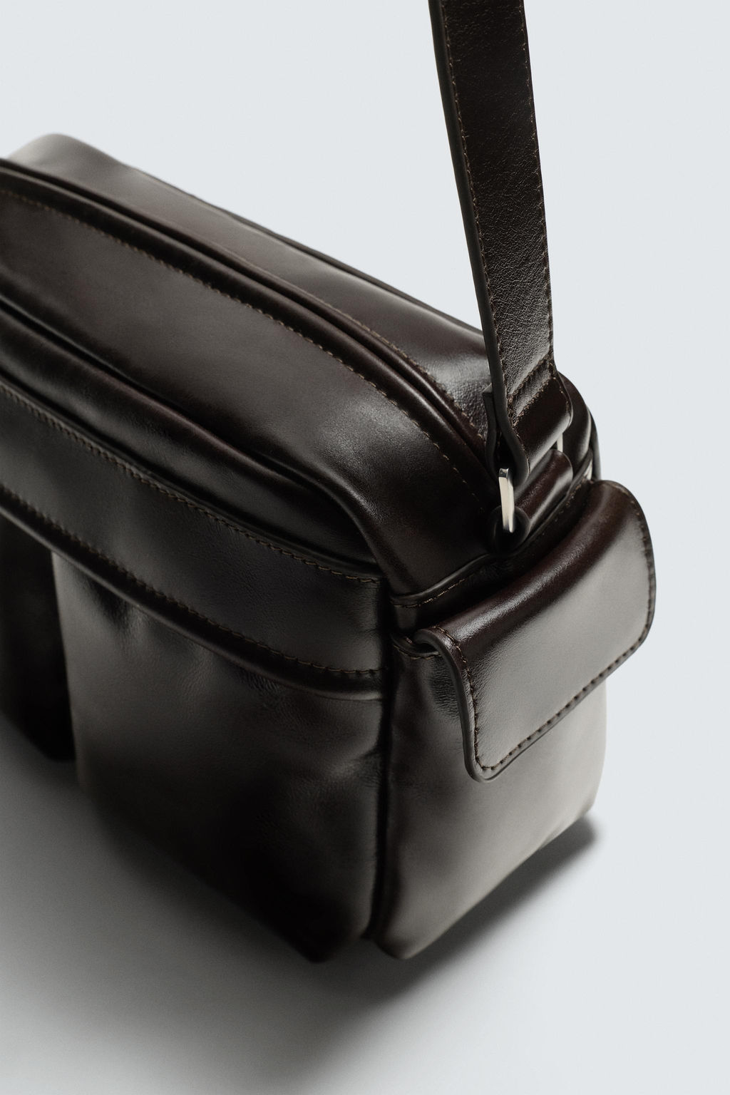 LEATHER CROSSBODY BAG - Zara фото 3