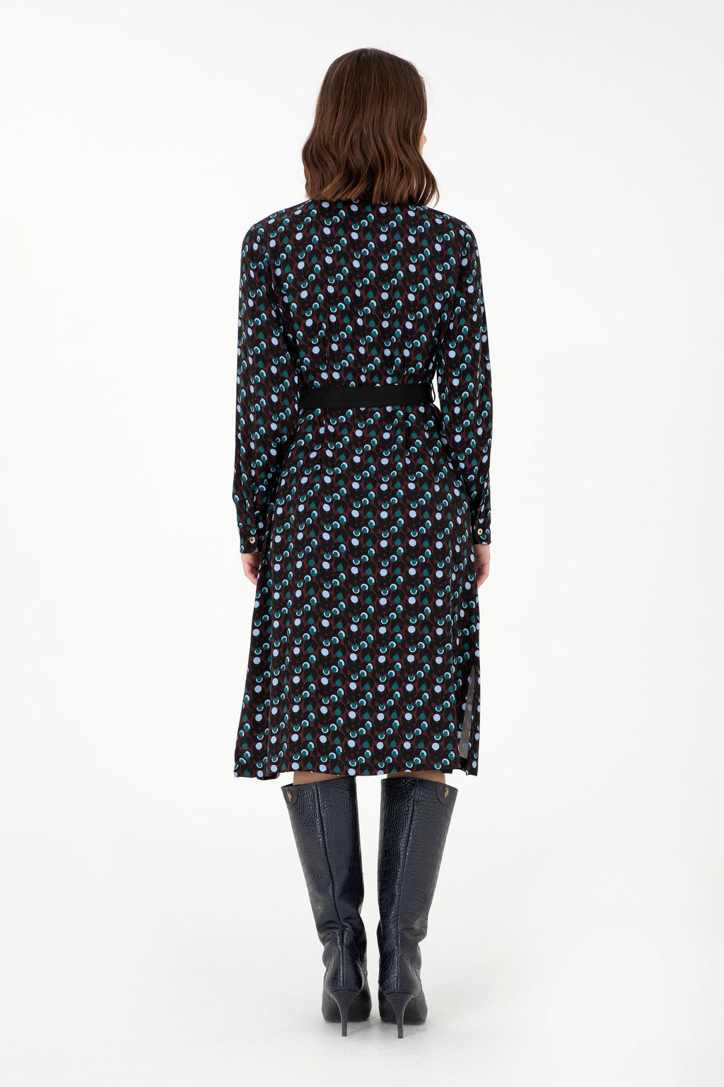 Женское бордовое тканое платье - U.s. polo assn фото 4