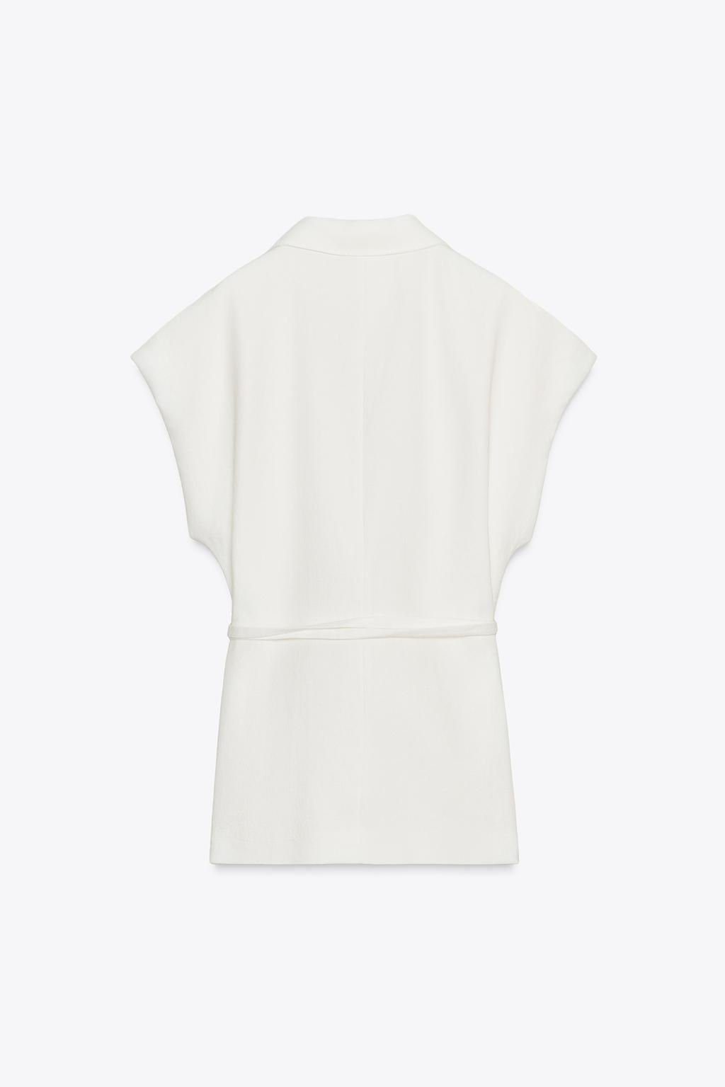 ZW COLLECTION LINEN BLEND DOUBLE-BREASTED WAISTCOAT