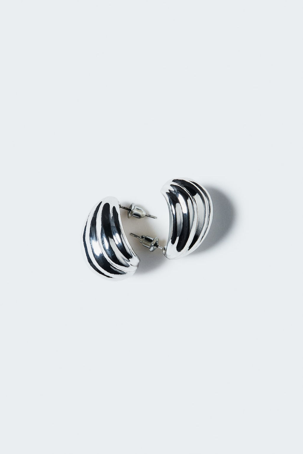 Pendientes de aro acanalados