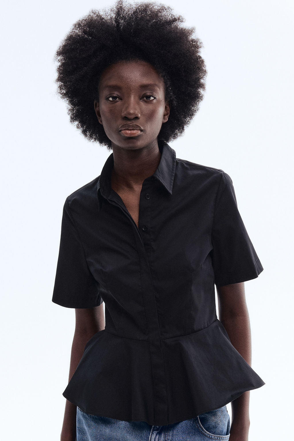 Camisa de popelina con peplum - H&m фото 3