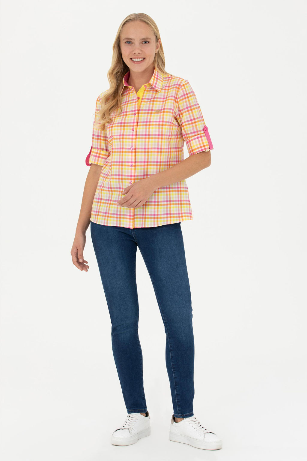 Женская розовая рубашка с длинным рукавом - U.s. polo assn фото 16