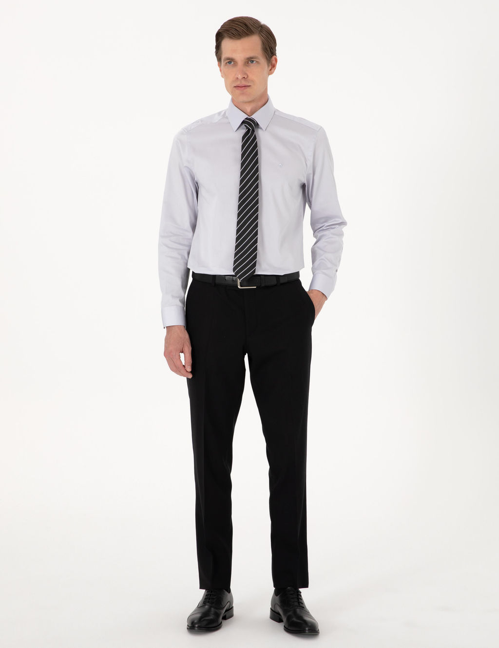 Gri Slim Fit Uzun Kollu Basic G_mlek - Pierre cardin фото 5