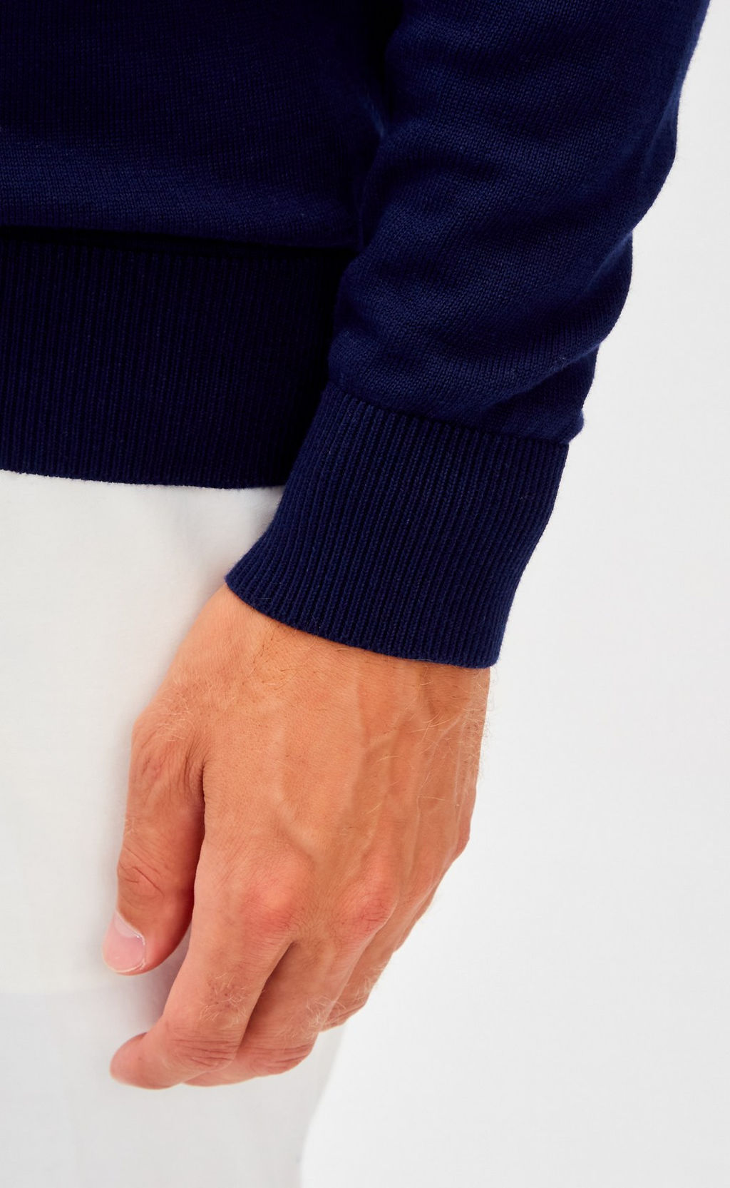 Джемпер мужской с воротом на молнии F221-15-1747 сине-зелёный