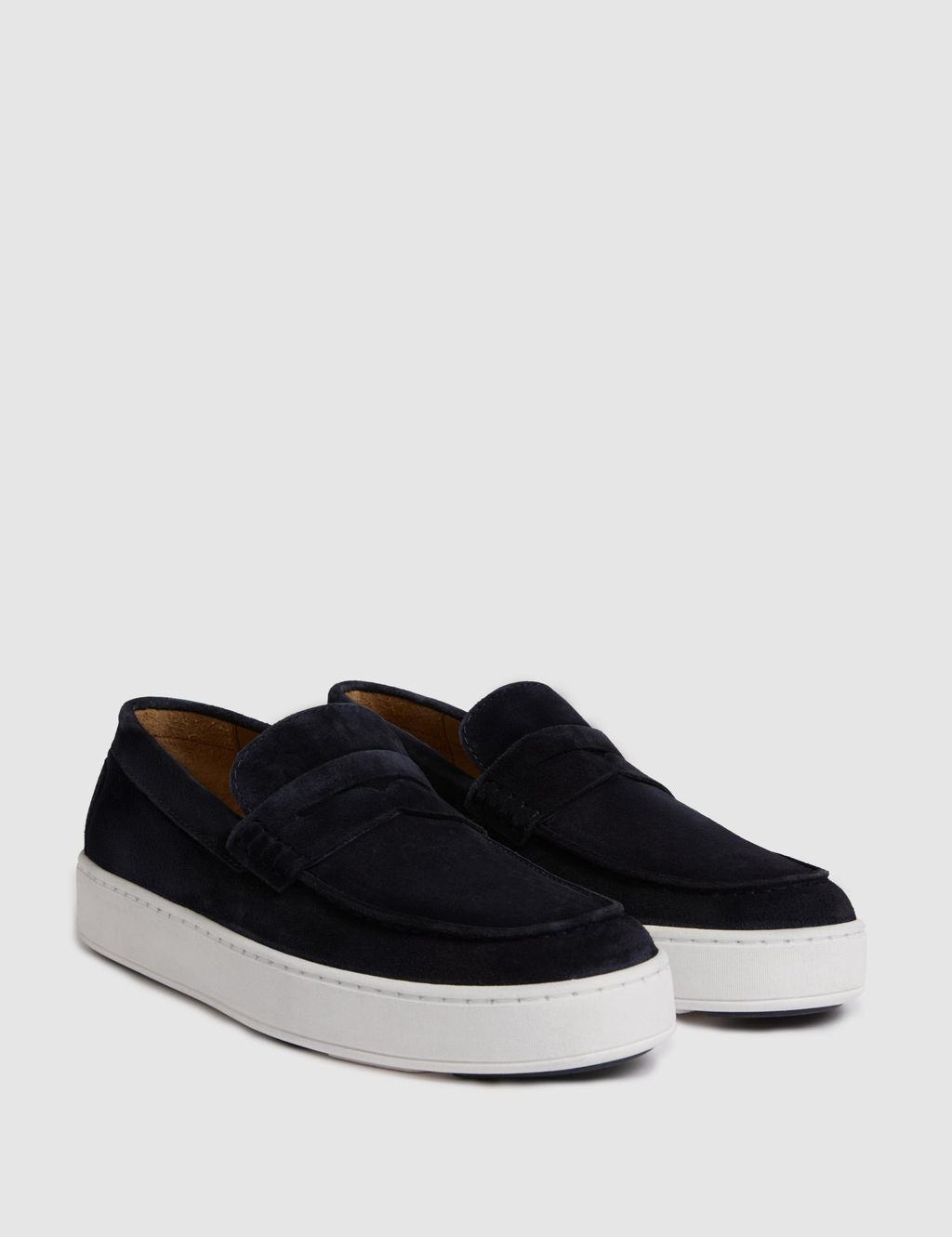 Lacivert %100 Deri S_et Loafer Ayakkab_