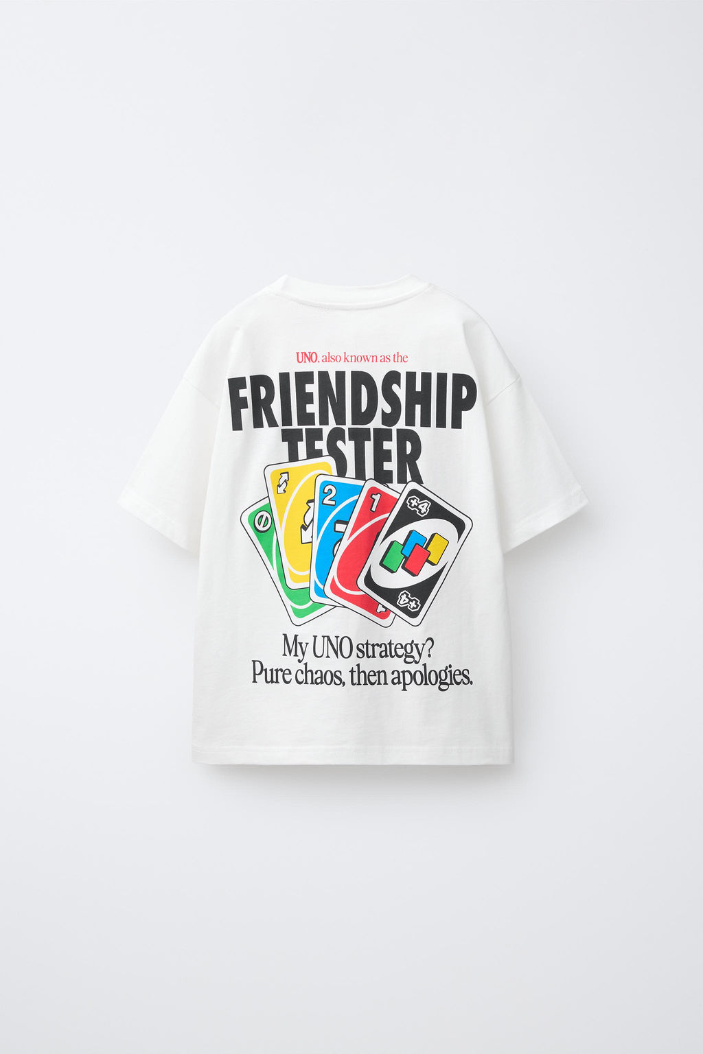 CAMISETA ESTAMPADO JUEGO CARTAS UNO  / Blanco
