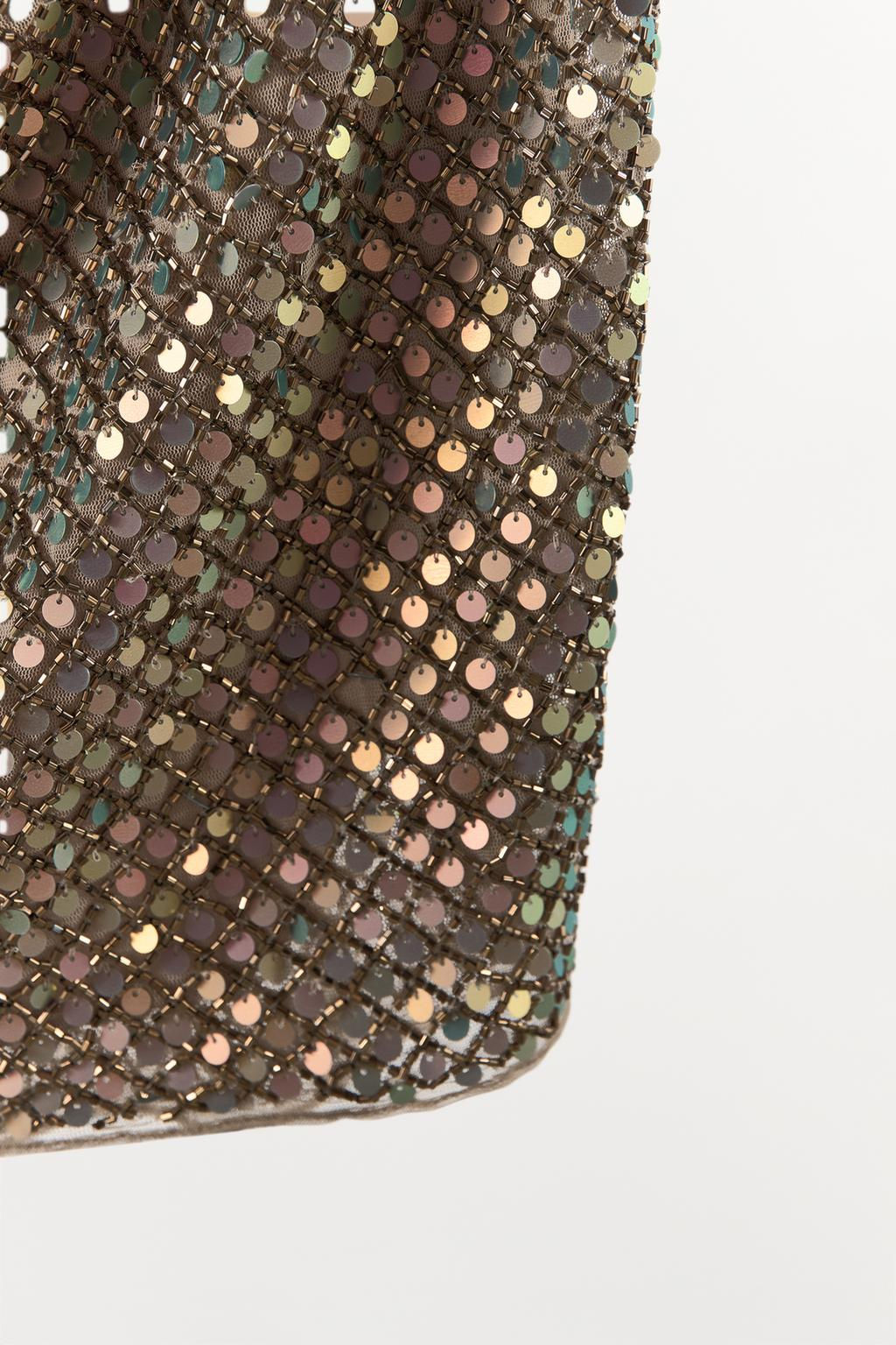 SEQUINNED AND BEADED HALTER DRESS - Zara фото 6