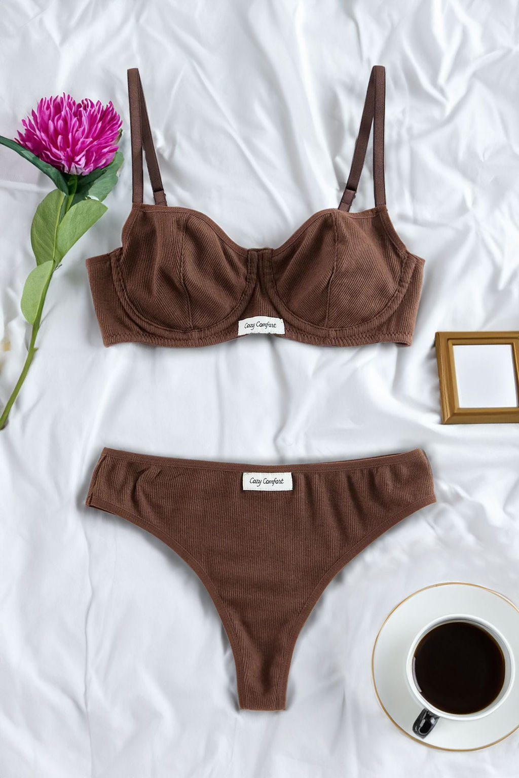 TRENDYOLMILLA Beyaz Fitilli Etiket Detayl? Ip Ask?l? Kaps?z Orme Ic Camas?r? Tak?m? THMSS24CC00029 фото 34